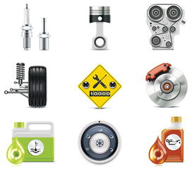 汽車配件與礦山機械圖標矢量素材 設計靈感與應用解析